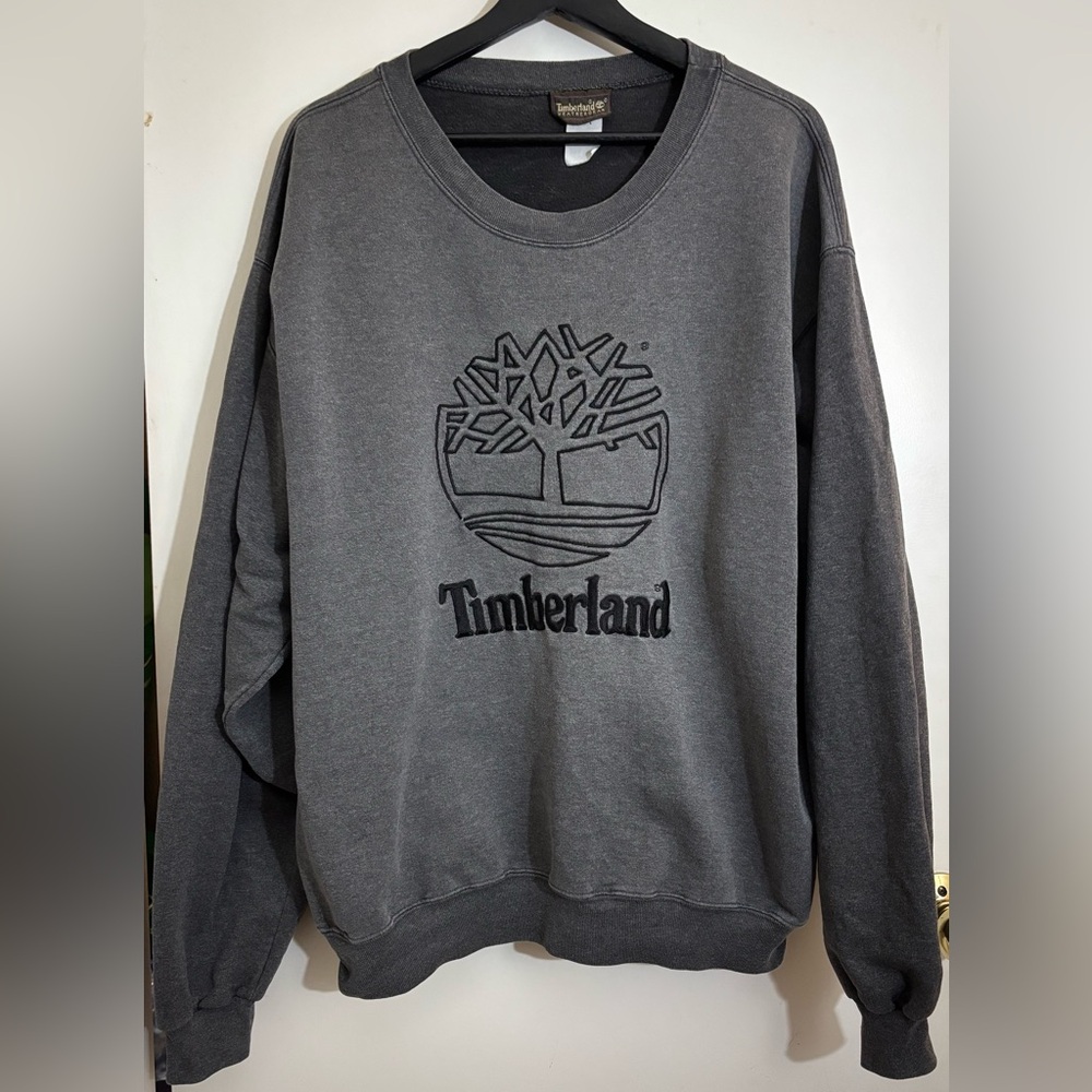 Vintage 90’s Timberland Crew Neck Sweater - Dark Grey - Size Small